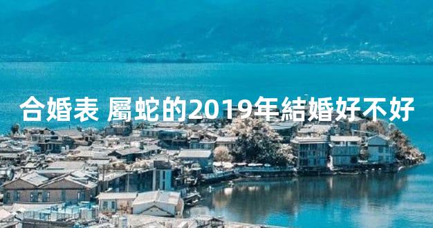合婚表 屬蛇的2019年結婚好不好